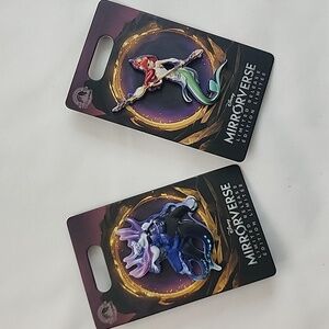 NWT 2023 Disney Mirrorverse Ursula and Ariel Pins Limited Release Set/2 Pins